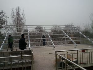 混凝土平屋顶多排立柱铝合金光伏支架