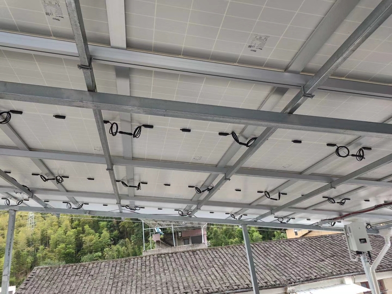 浙江丽水庆元县100kw太阳能发电bipv防水支架光伏雨棚